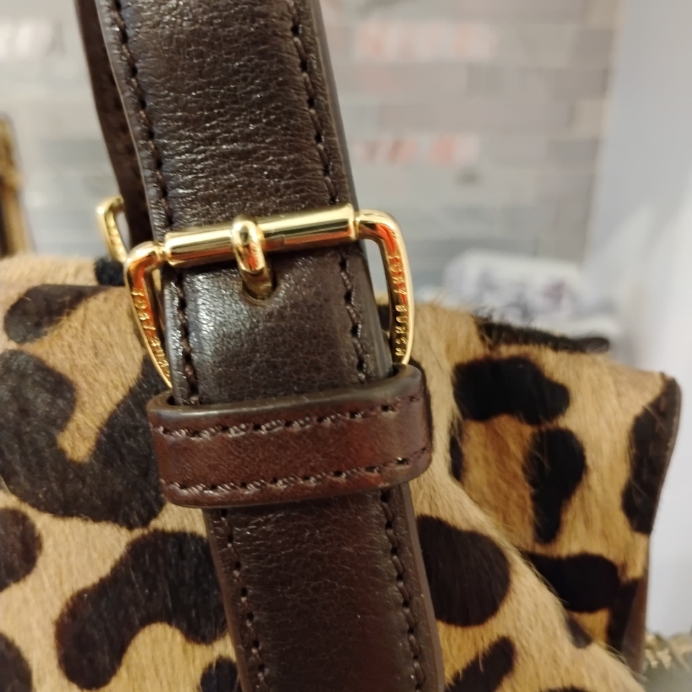 Tory Burch Tote - Leopard Calf Hair & Brown Leather-Trim GHW - Picture 5 of 16